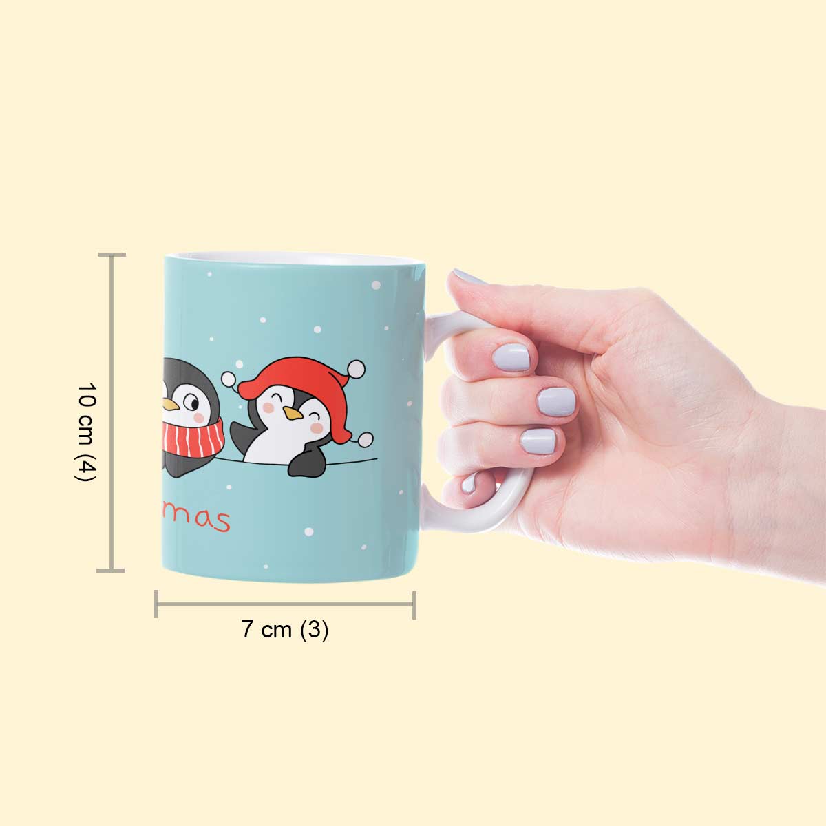 Cheerful Penguins: Merry Christmas Ceramic Mug-5