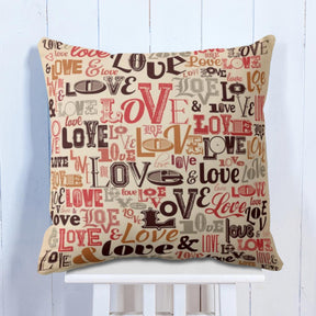 Beautiful Designed Love Polyester Canvas Cushion Covers