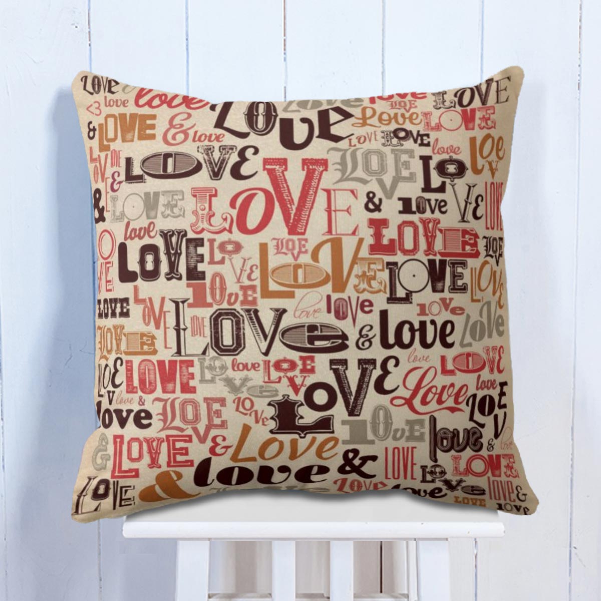 Beautiful Designed Love Polyester Canvas Cushion Covers