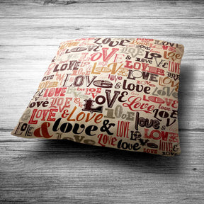 Beautiful Designed Love Polyester Canvas Cushion Covers