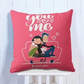 Beautiful Designed You And Me Polyester Canvas Cushion Covers