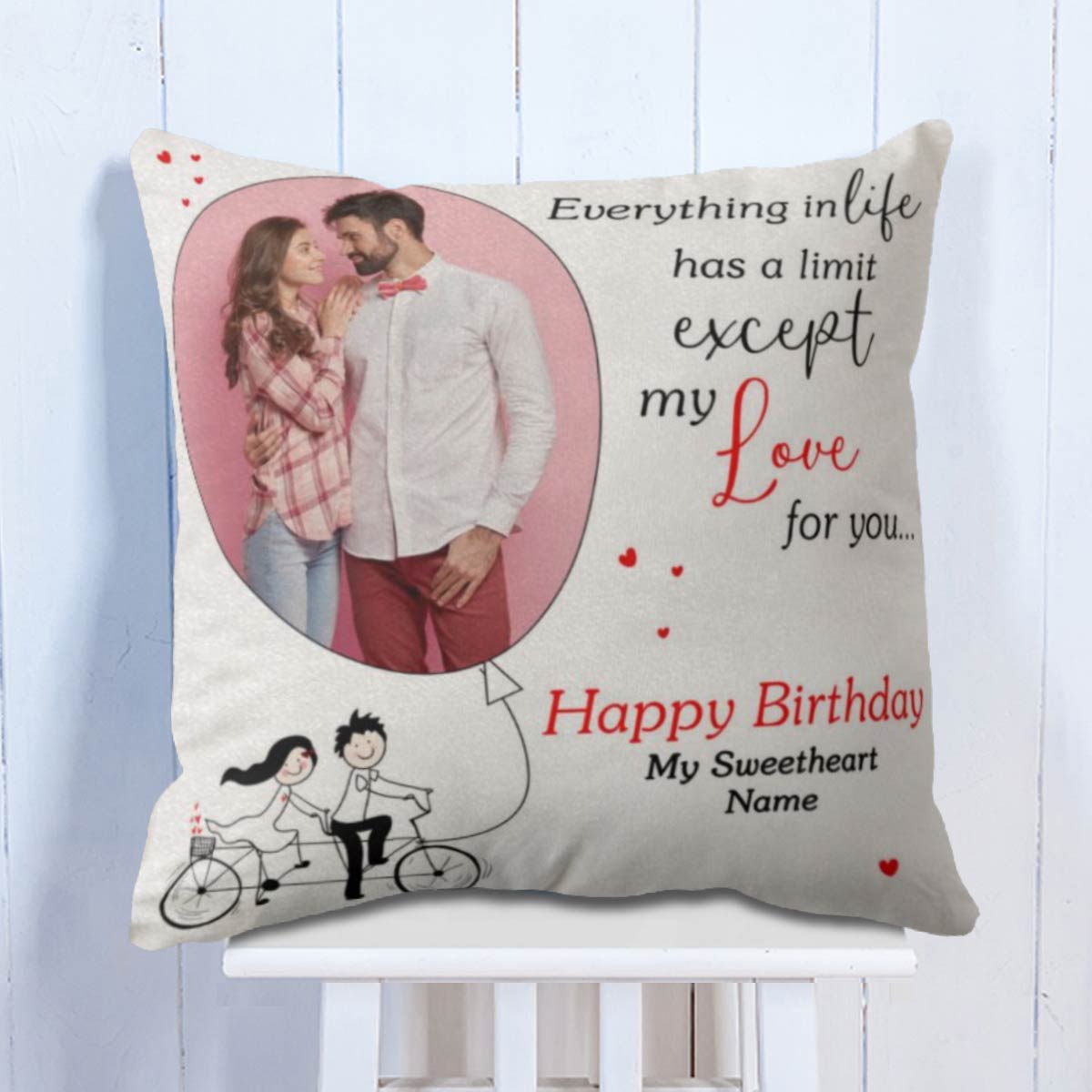 Personalised Happy Birthday My Sweethear Cushion