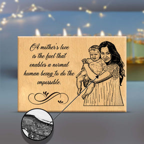 Personalised Mother's Love Wooden Engraved Plaque-3