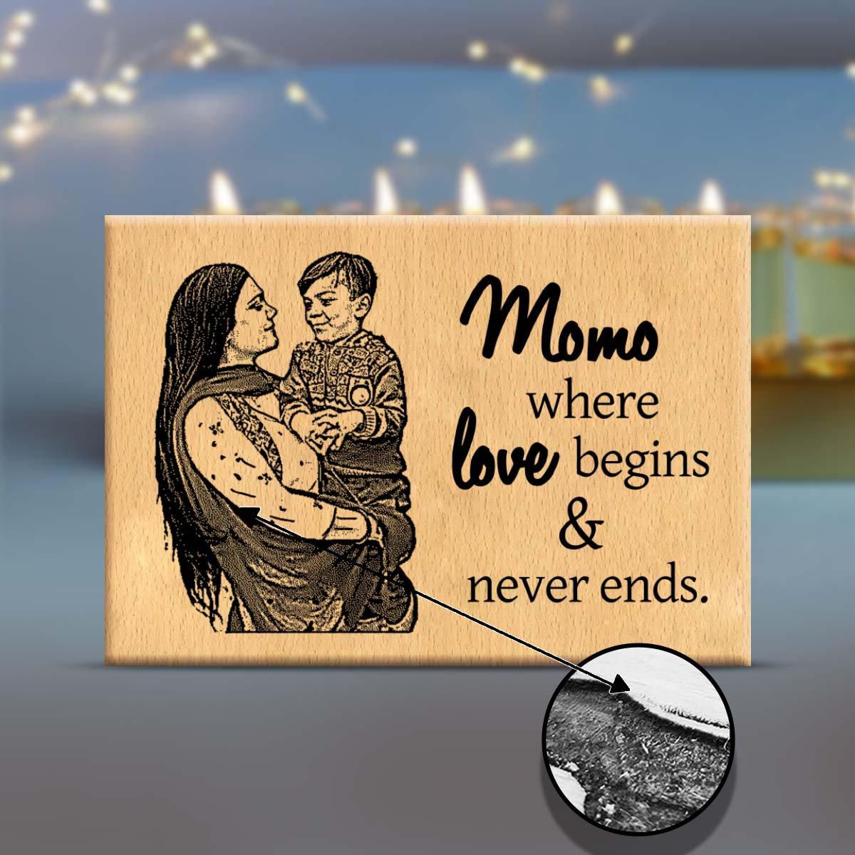 Personalised Mom's Love Never Ends Wooden Frame Plaque-3