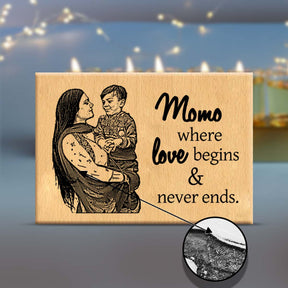 Personalised Mom's Love Never Ends Wooden Frame Plaque-3