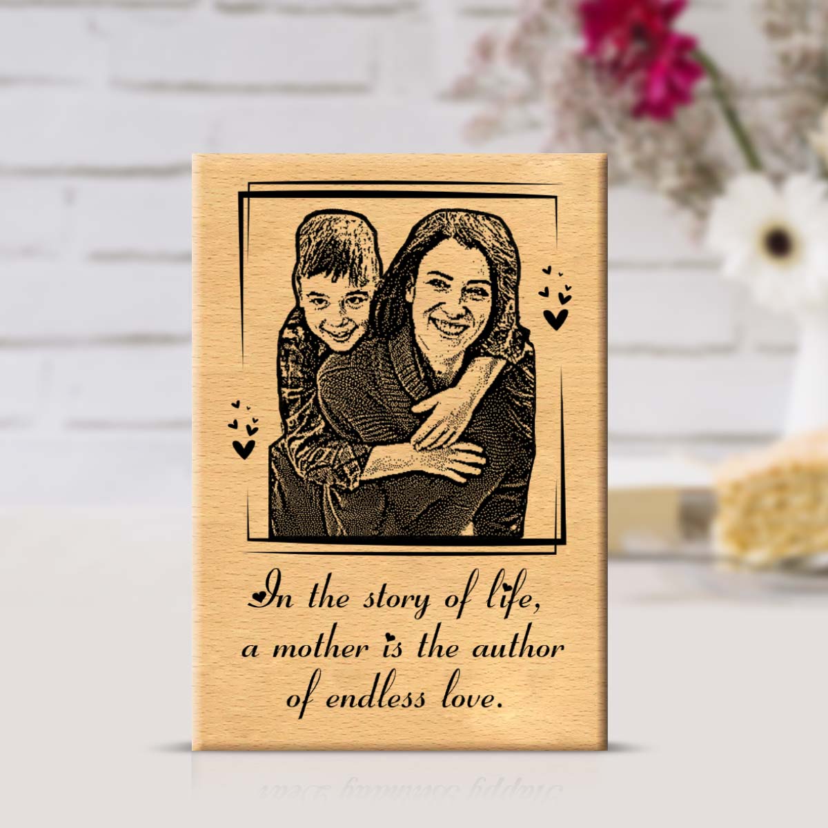 Personalised My Mother is Author of my Life Wooden Frame Plaque-1