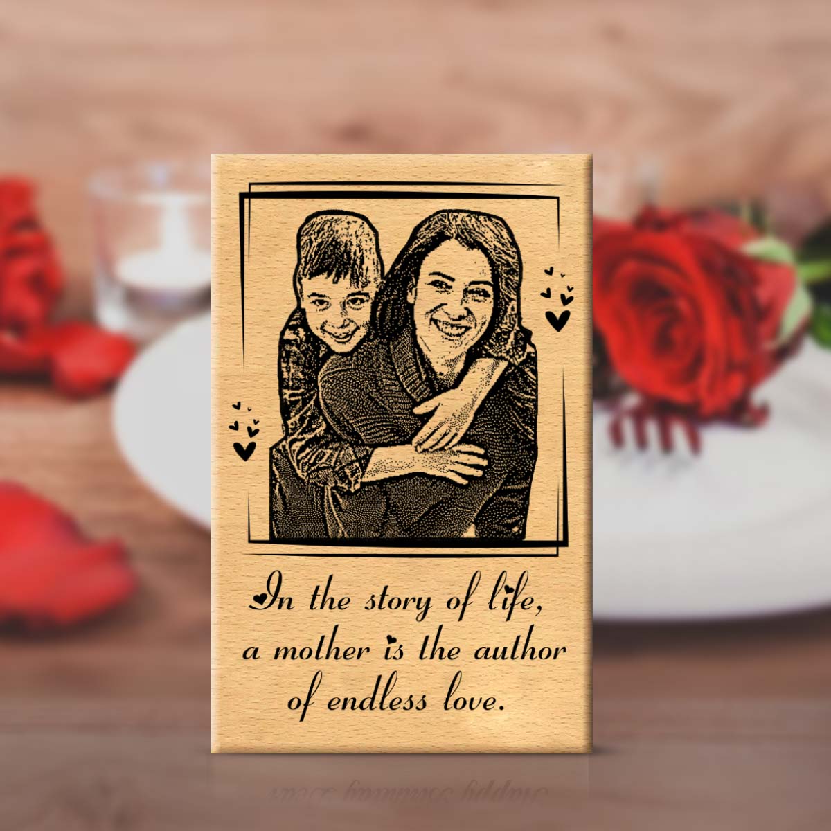 Personalised My Mother is Author of my Life Wooden Frame Plaque-2