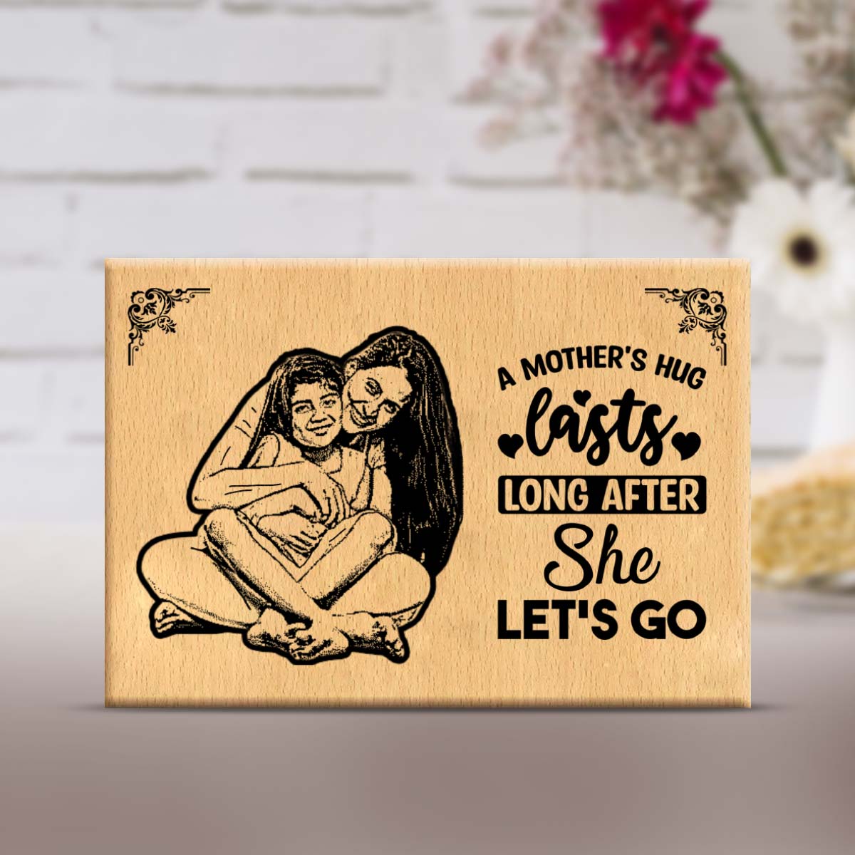 Personalised Mother's Hug Wooden Frame Plaque-1
