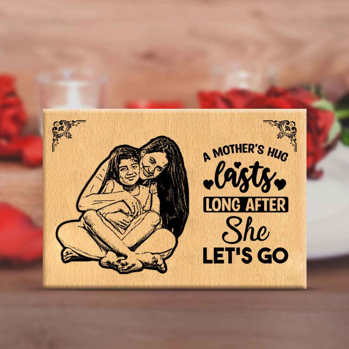 Personalised Mother's Hug Wooden Frame Plaque-2
