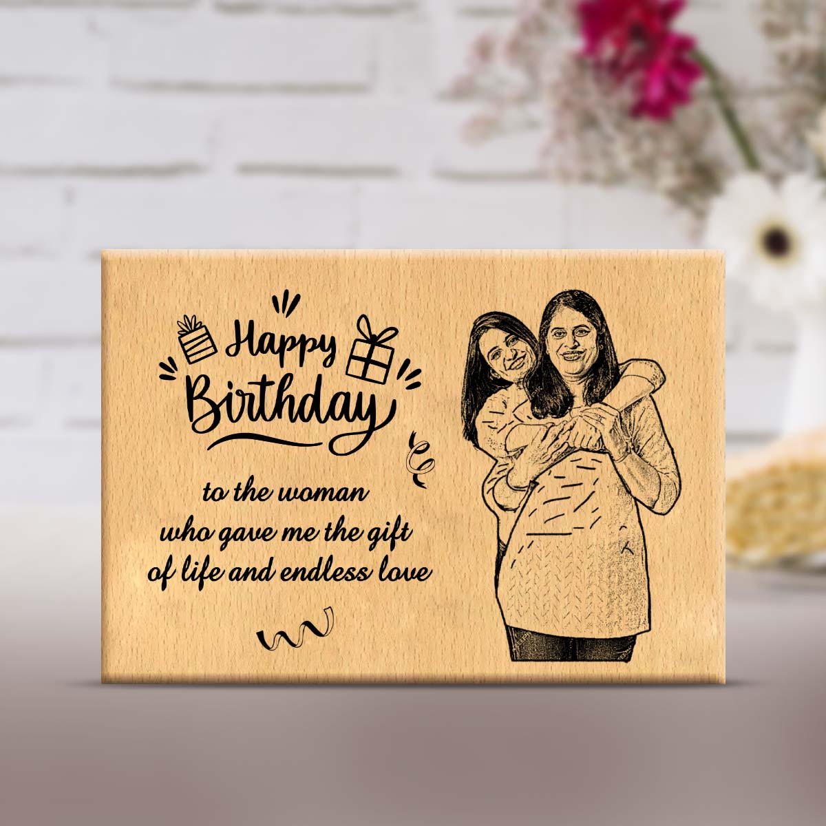 Personalised Happy Birthday Wooden Frame Plaque-1