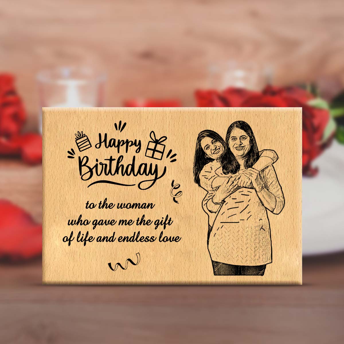 Personalised Happy Birthday Wooden Frame Plaque-2