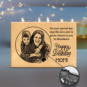 Personalised Happy Birthday Mom Wooden Frame Plaque-3