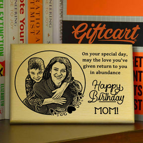 Personalized Engraved Birthday Wooden Photo Frame For Mom