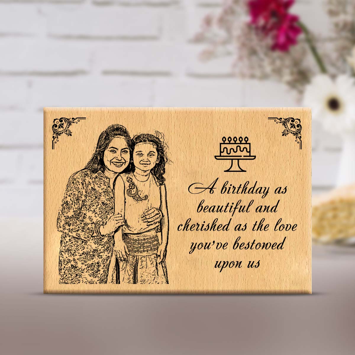 Personalised Beautiful's Birthday Wooden Frame Plaque-1