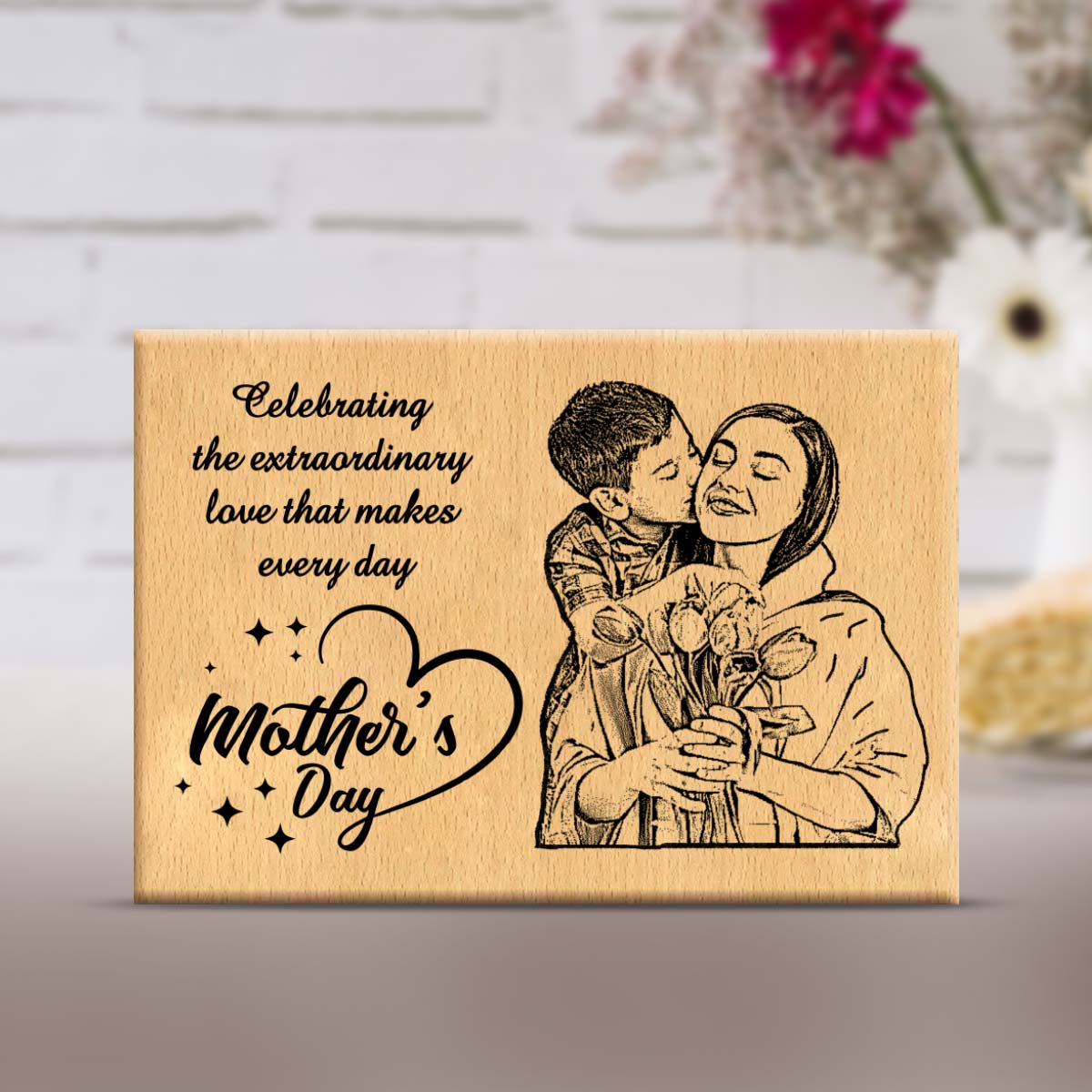 Personalised Celebrating Mothers Day Wooden Frame Plaque-1