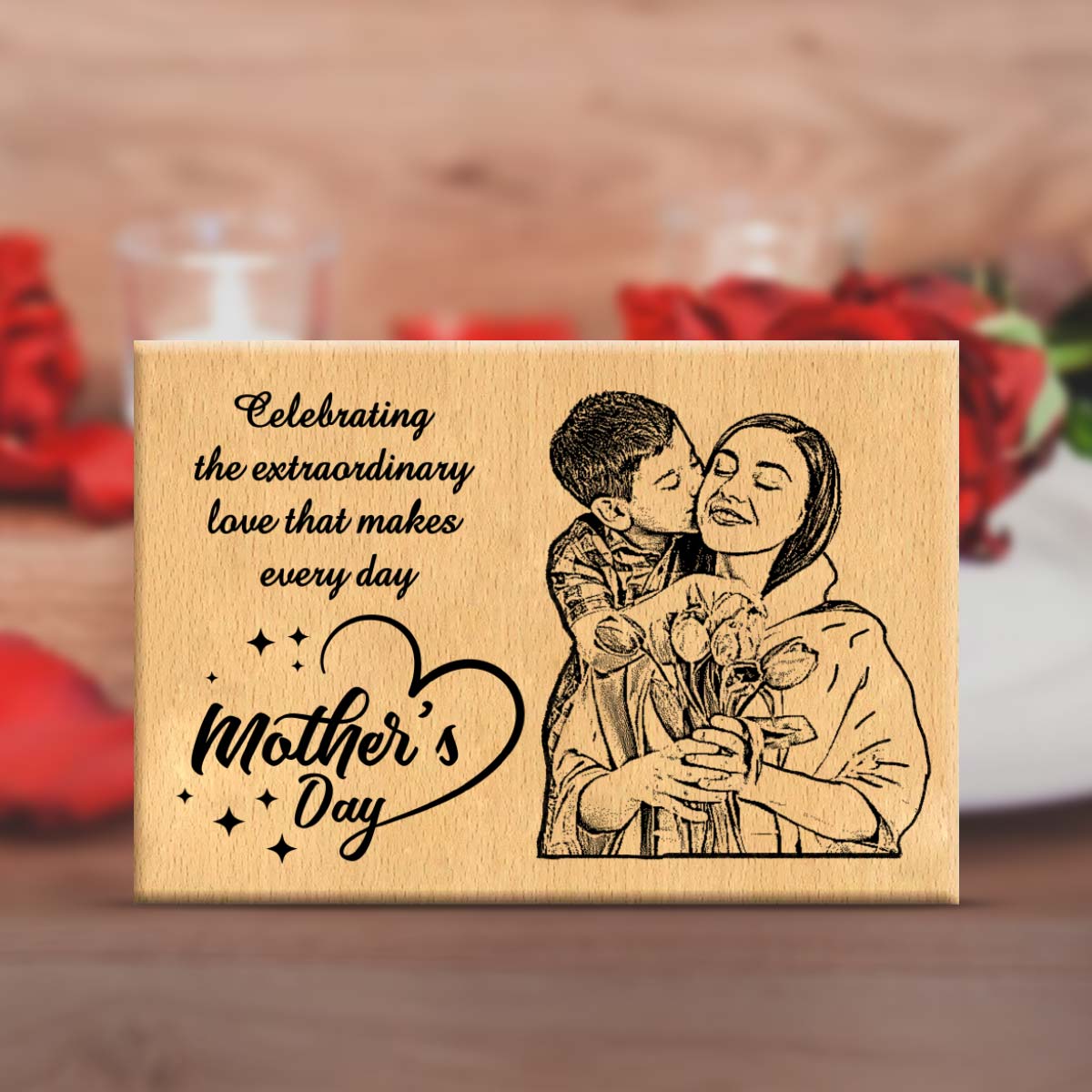 Personalised Celebrating Mothers Day Wooden Frame Plaque-2
