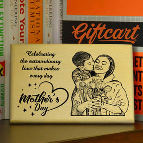 Customized Quoted Engraved Wooden Photo Frame For Mother's Day