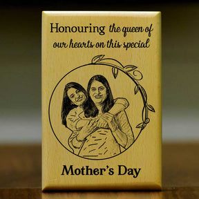 Customized Engraved Wooden Photo Frame For Mother's Day