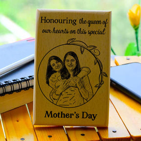 Customized Engraved Wooden Photo Frame For Mother's Day