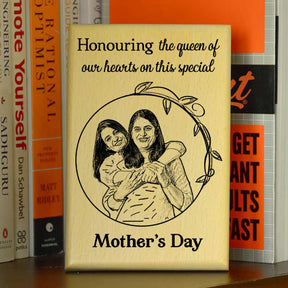 Customized Engraved Wooden Photo Frame For Mother's Day