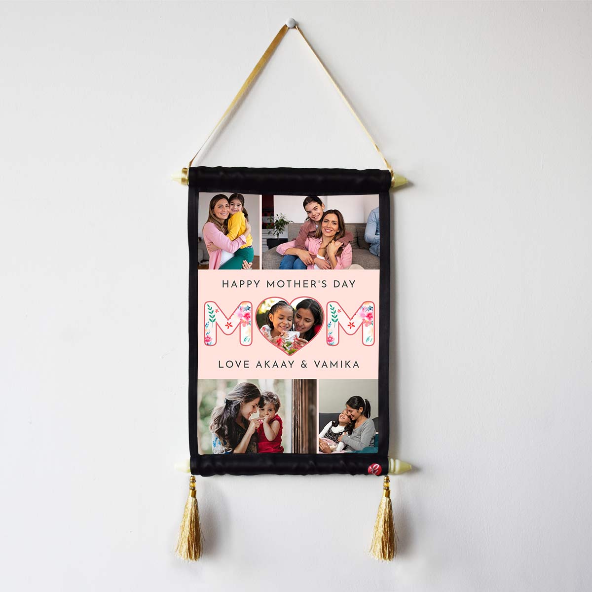 Customized Happy Mothers Day Mom Poly Satin Scroll