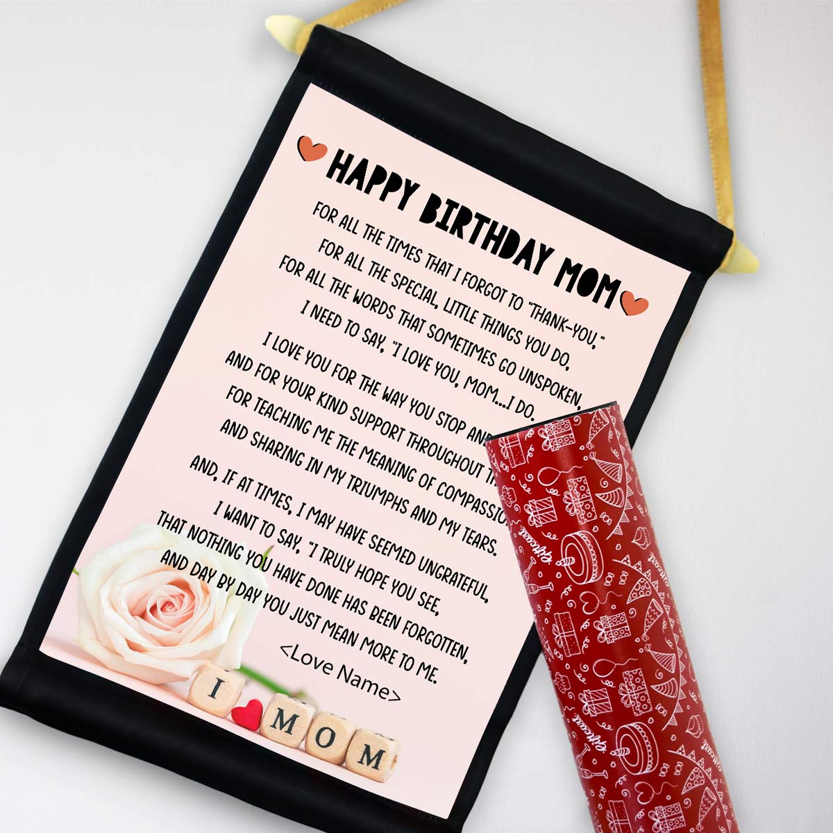 Personalised Happy Birthday Mom Scroll