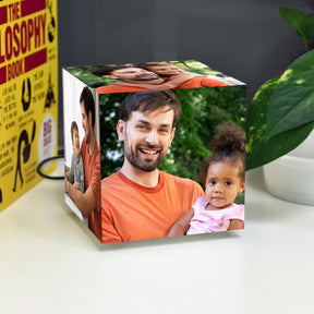 Personalized Mini Cube Photo Lamp for Dad