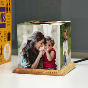 Personalized Mini Cube Photo Lamp for Mom