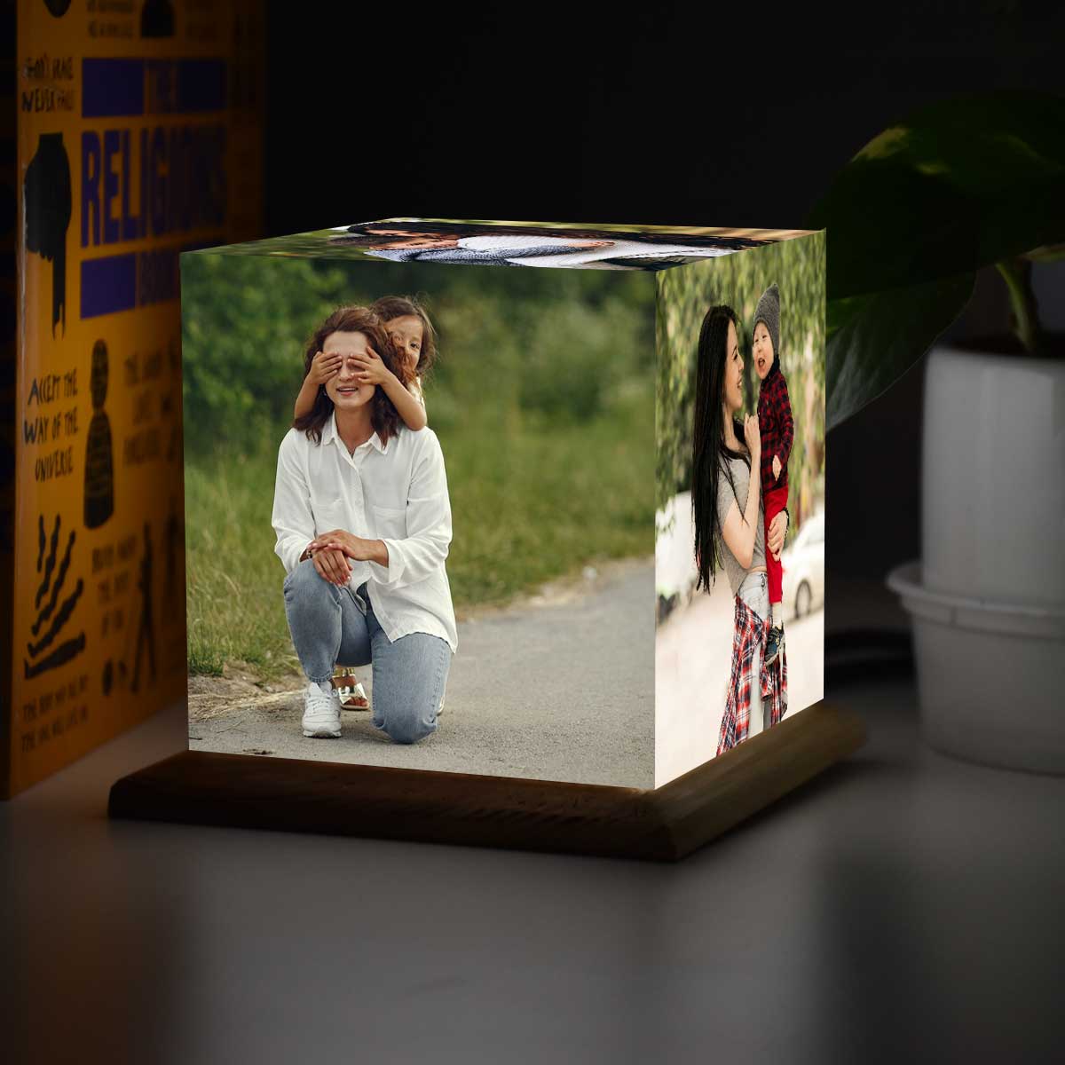 Personalized Mini Cube Photo Lamp for Mom