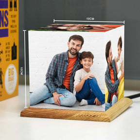 Personalized Mini Cube Photo Lamp for Dad