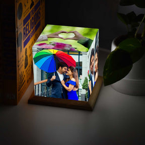 Personalised Lovely Couple Cube Lamp