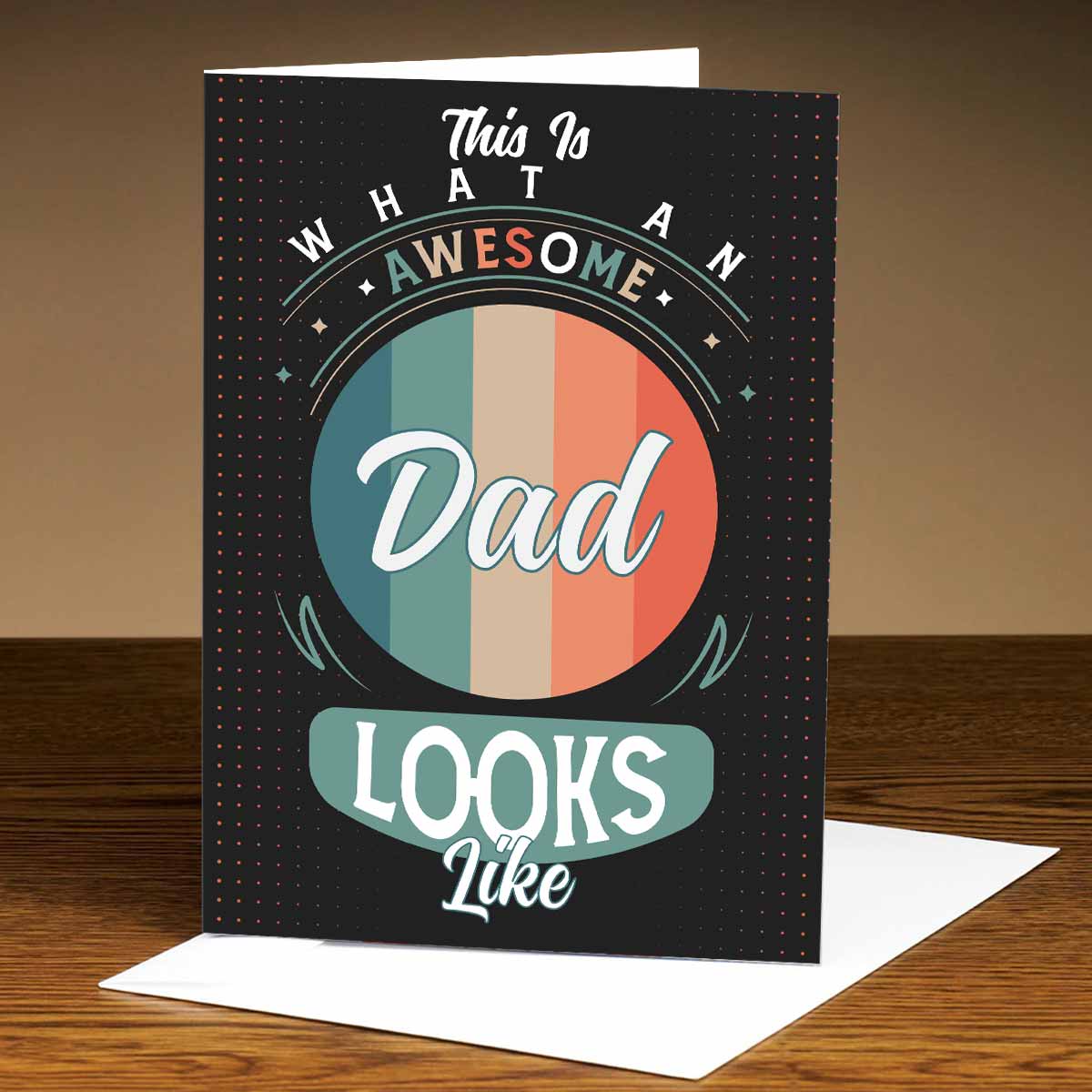 Personalised This is Awesome Dad Mirror Card-3