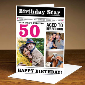 Birthday Star Milestone Greeting Card