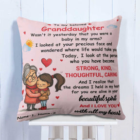 Personalized Cushion Gift for Granddaughter from Grandmom