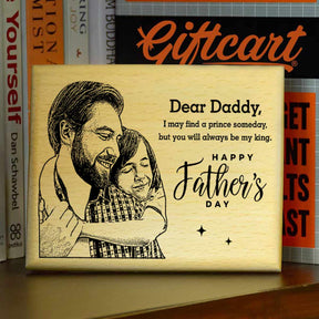 Customized Dear Daddy Engraved Wooden Photo Frame Gift For Father's Day