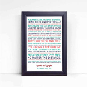 Personalised I Love You My Friend Poster Frame