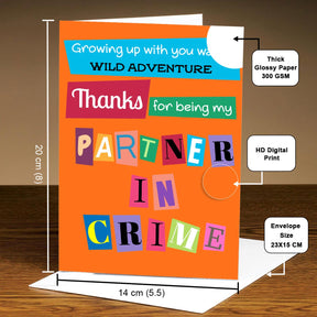 Personalized Partner In Crime Greeting Card for Couple, Family, Friend