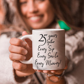 25 Years Together Anniversary Set of 2 Coffee Mug