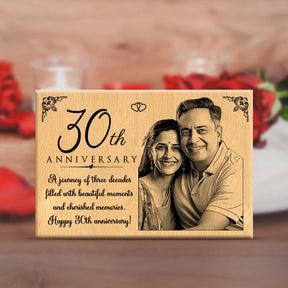 Personalized Engraved Wooden Photo Frame for 30th Anniversary-1