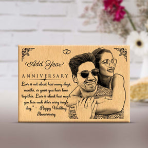 Personalised Anniversary Engraved Wooden Photo Frame