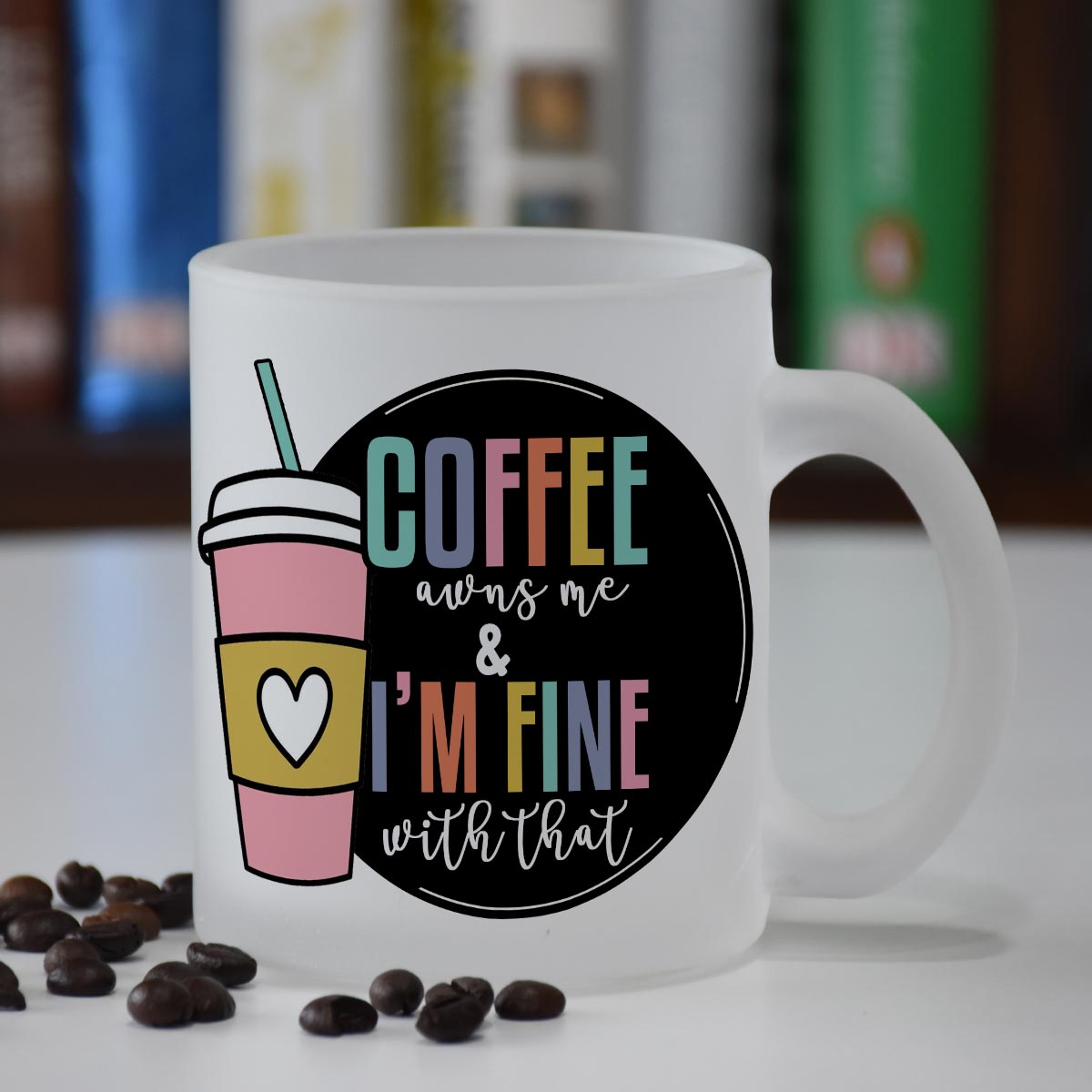 Coffee & I am Fine Frosted Coffee Mug