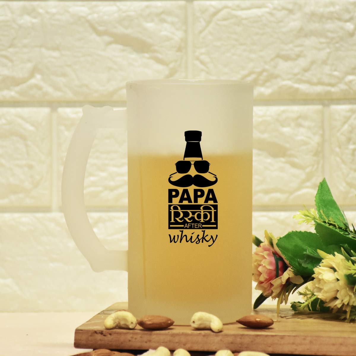 Papa Risky After Whisky Beer Mug Gift For Dad