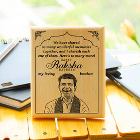 Customized Rakshabandhan Engraved Wooden Photo Frame for Brother-1