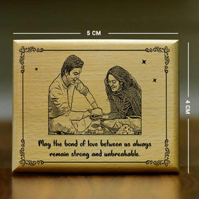 Personalized Rakshabandhan Engraved Wooden Photo Frame for Sibling