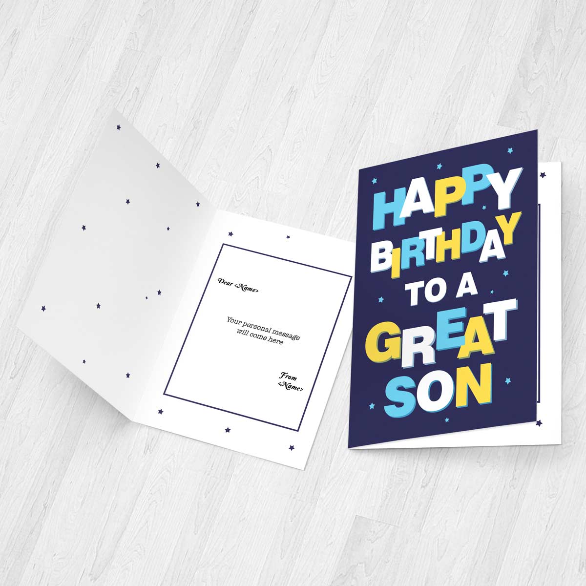 Happy Birthday to a Great Son Greeting Card