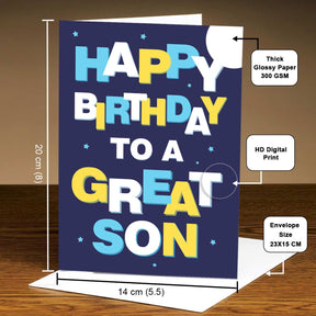 Happy Birthday to a Great Son Greeting Card