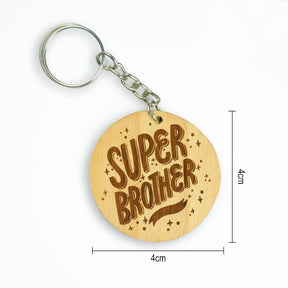 Engraved Wooden Super Brother Keychain