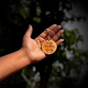 Engraved Wooden Best Brother Keychain