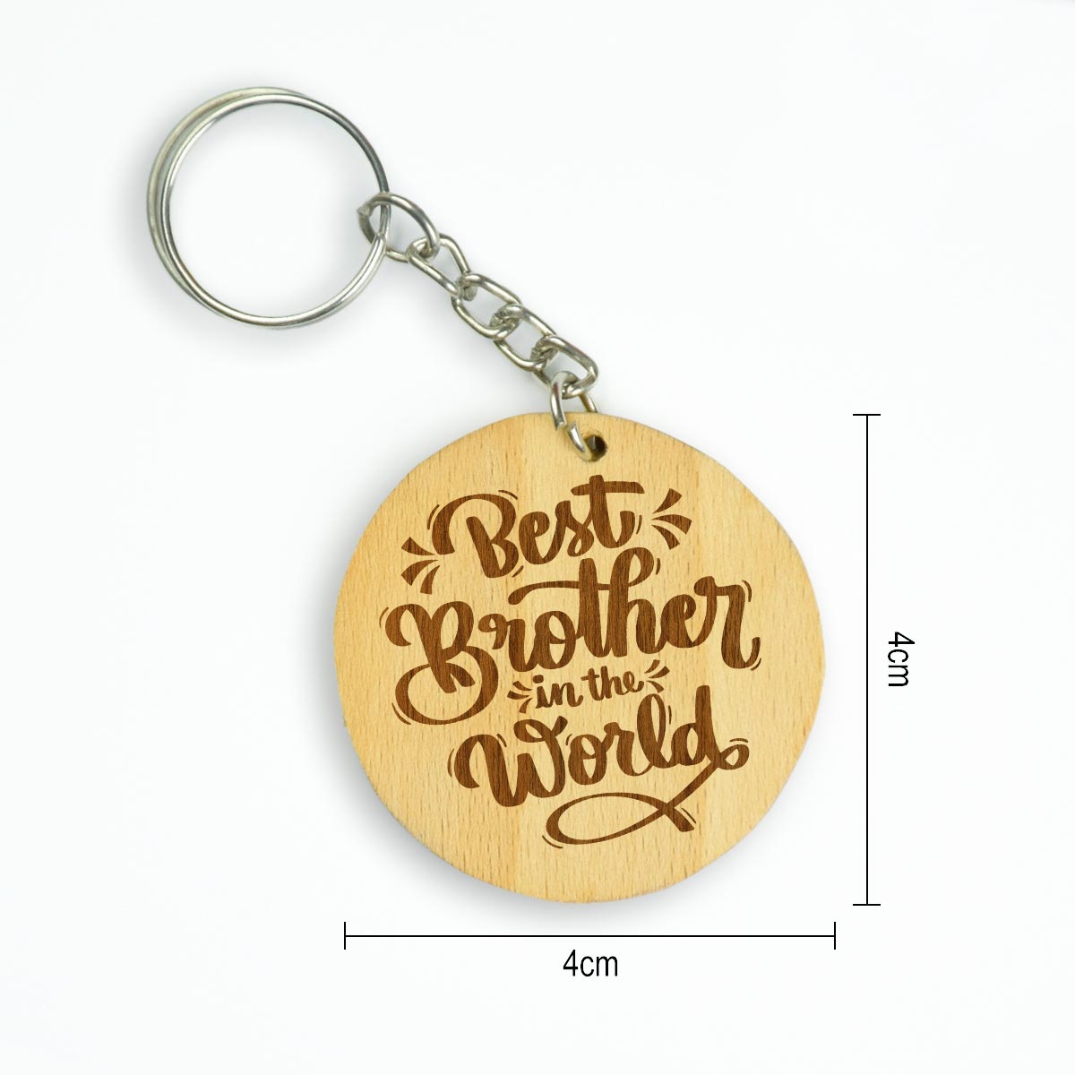 Engraved Wooden Best Brother Keychain