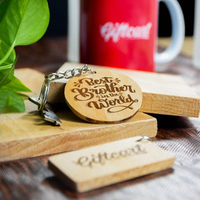 Engraved Wooden Best Brother Keychain